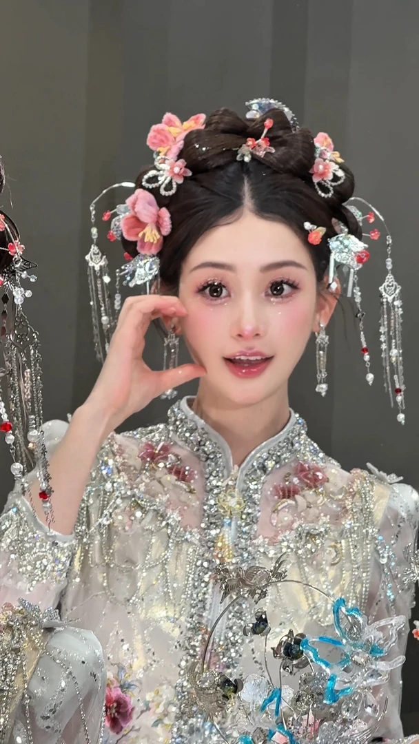 禧设【粉红色的回忆】新中式粉色秀禾龙凤褂马面裙旗袍汉服发饰01