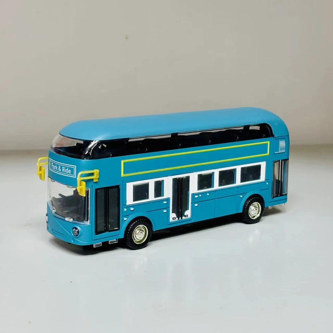 合金声光英伦双层巴士双开门带回力车BS