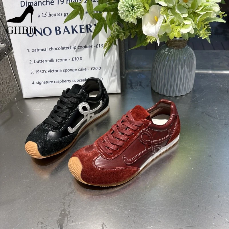 秋季新款爱丽内增高德训鞋复古磨砂皮休闲运动女鞋软底阿甘鞋