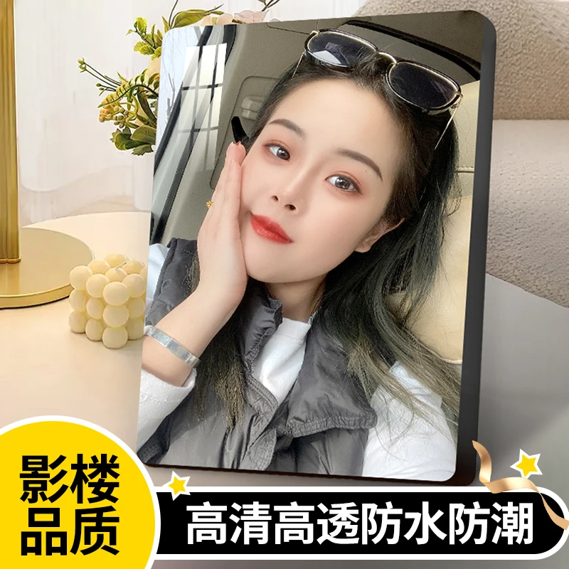 【厂家福利】10寸升级12寸极简亚克力无边框定制照片相框摆台定制