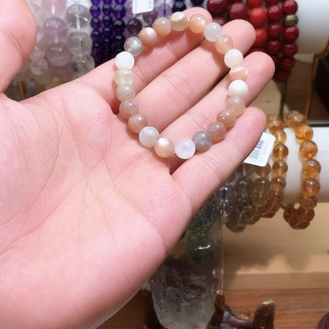 未镶嵌手链烟晶卡8彩月光