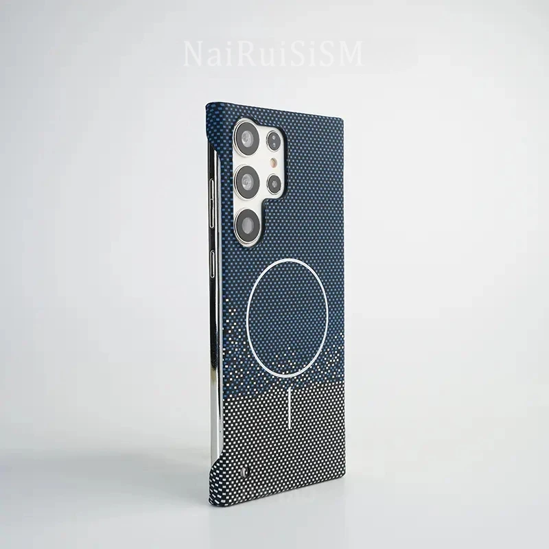 碳纤维纹理潮牌磁吸复古超薄适用三星s24ultra手机壳s25/s23肤感