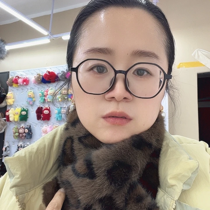 仿水貂绒保暖新款豹纹咖色围巾