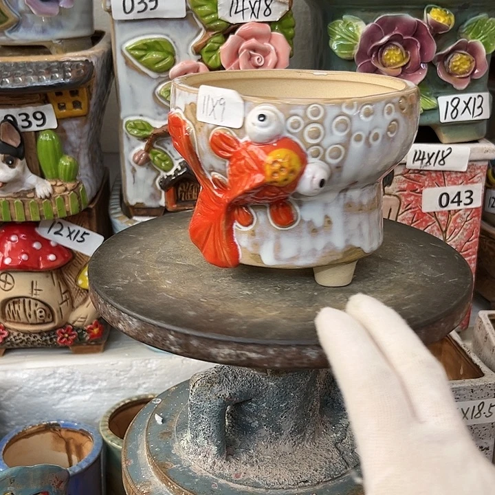 粗陶材质多肉花盆