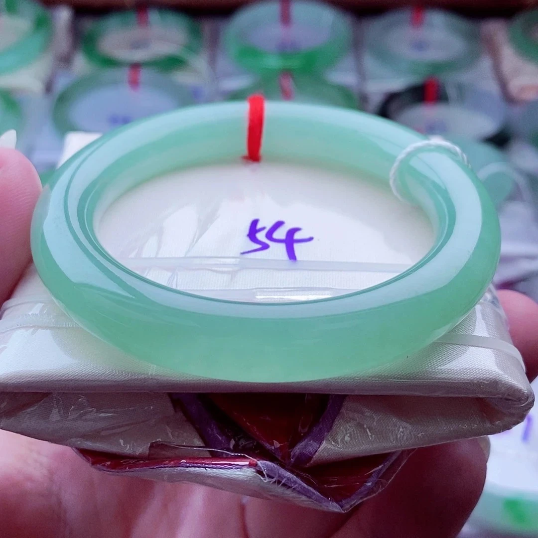 0516编54冰满绿典雅气质富贵天然缅甸翡翠A货传承55.3，10.5，10.6