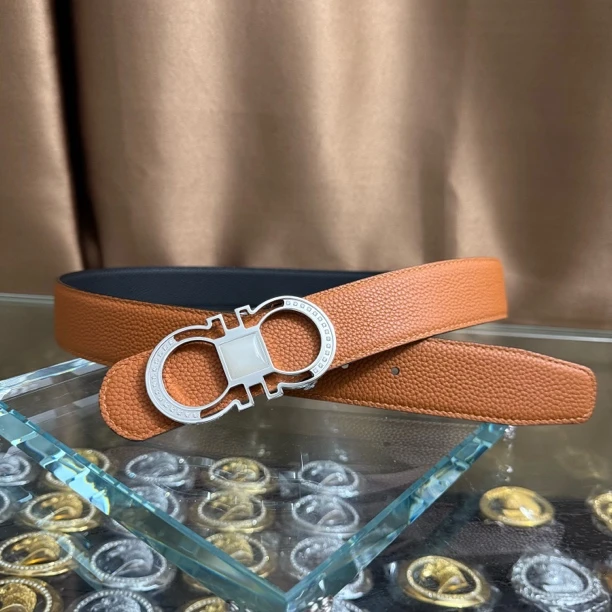 菲拉天然玉石新款皮带男士百搭高档休闲牛皮腰带青中老年时尚商务