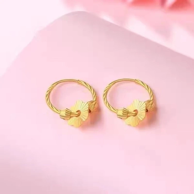 铜合金耳饰 双珠梅花耳环气质时尚精致女款