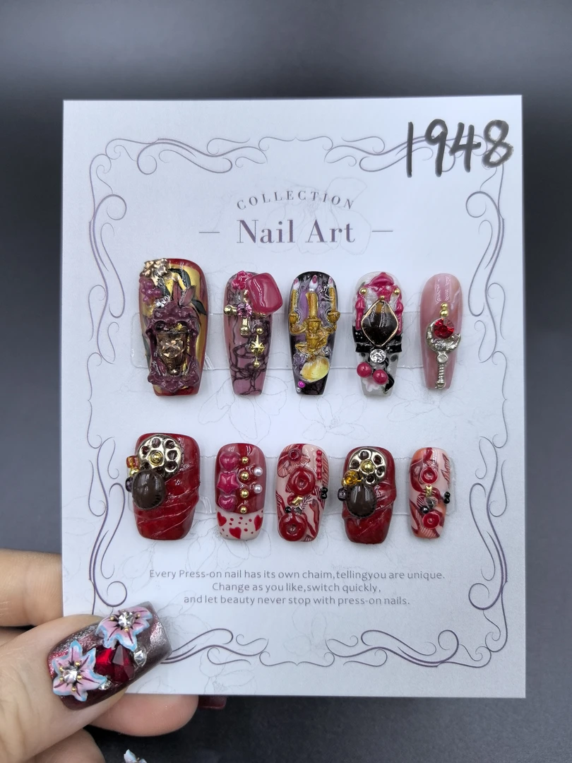 安夏 烛台 长梯 纯手工穿戴甲贴片重工设计私定设计款