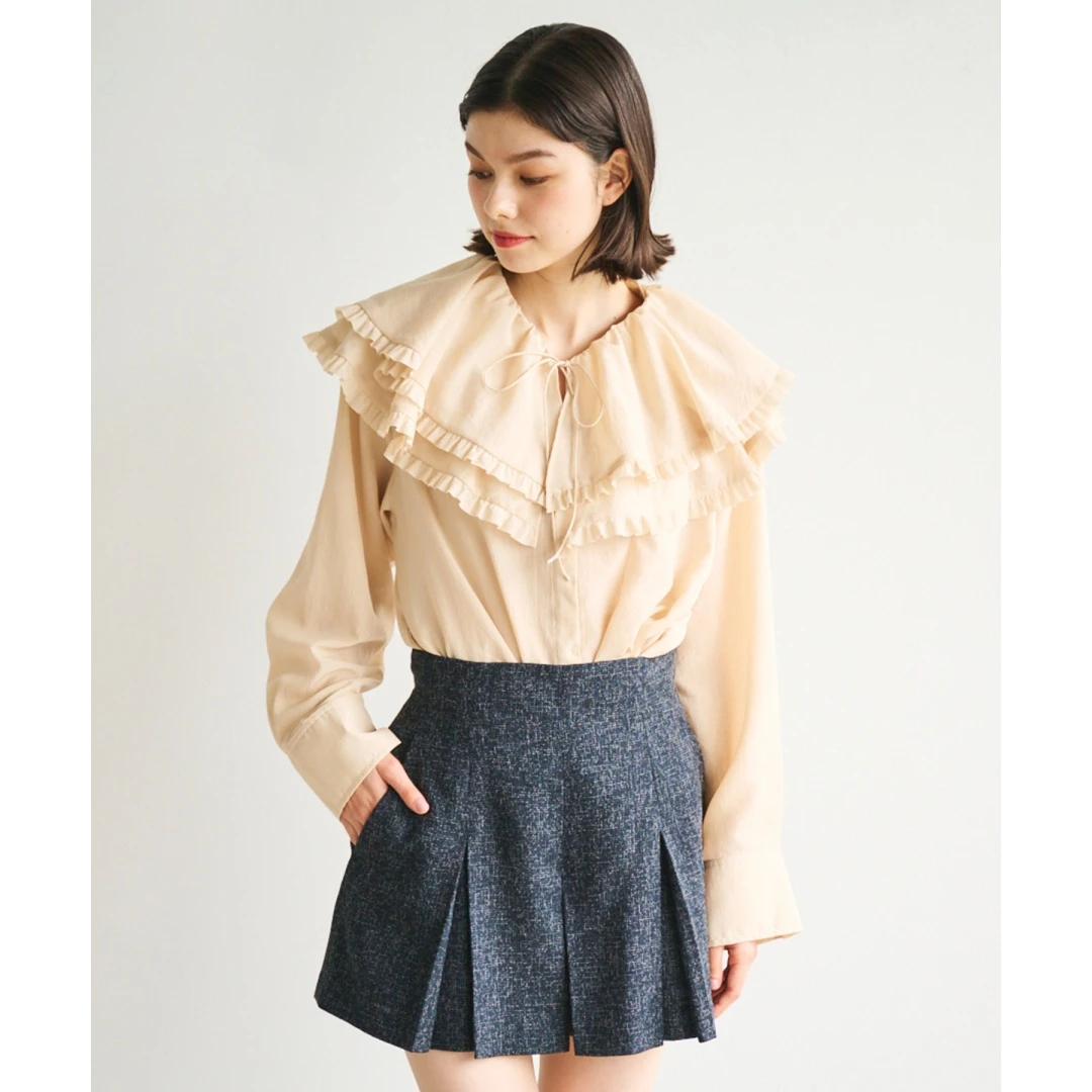 【Montendre】 夏季新款 C 粗花呢气质百搭休闲风短款半身裙