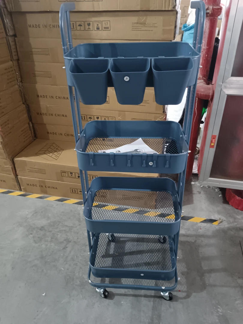 120*40*28落地四层小推车置物架颜色不挑