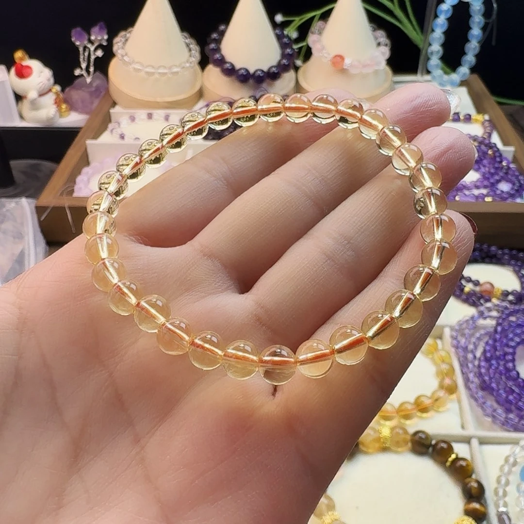 水晶手链未镶嵌黄水晶6mm