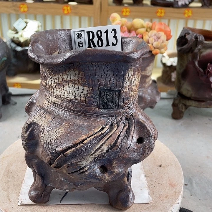 紫砂花盆景德镇陶瓷花盆813