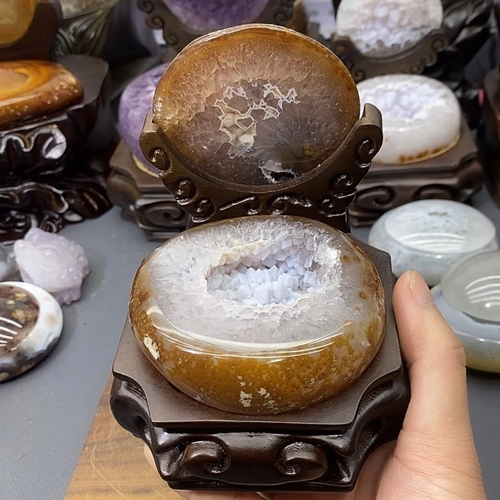 紫晶摆件未镶嵌聚宝盆