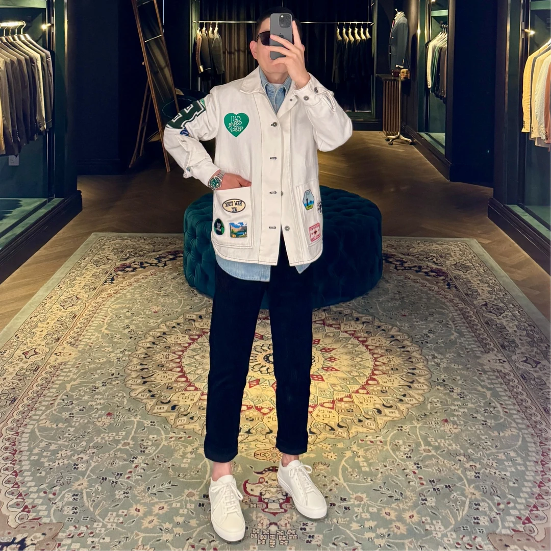 DIERTUUO迪途-26301男士时尚秋季经典美式贴标翻领夹克外套