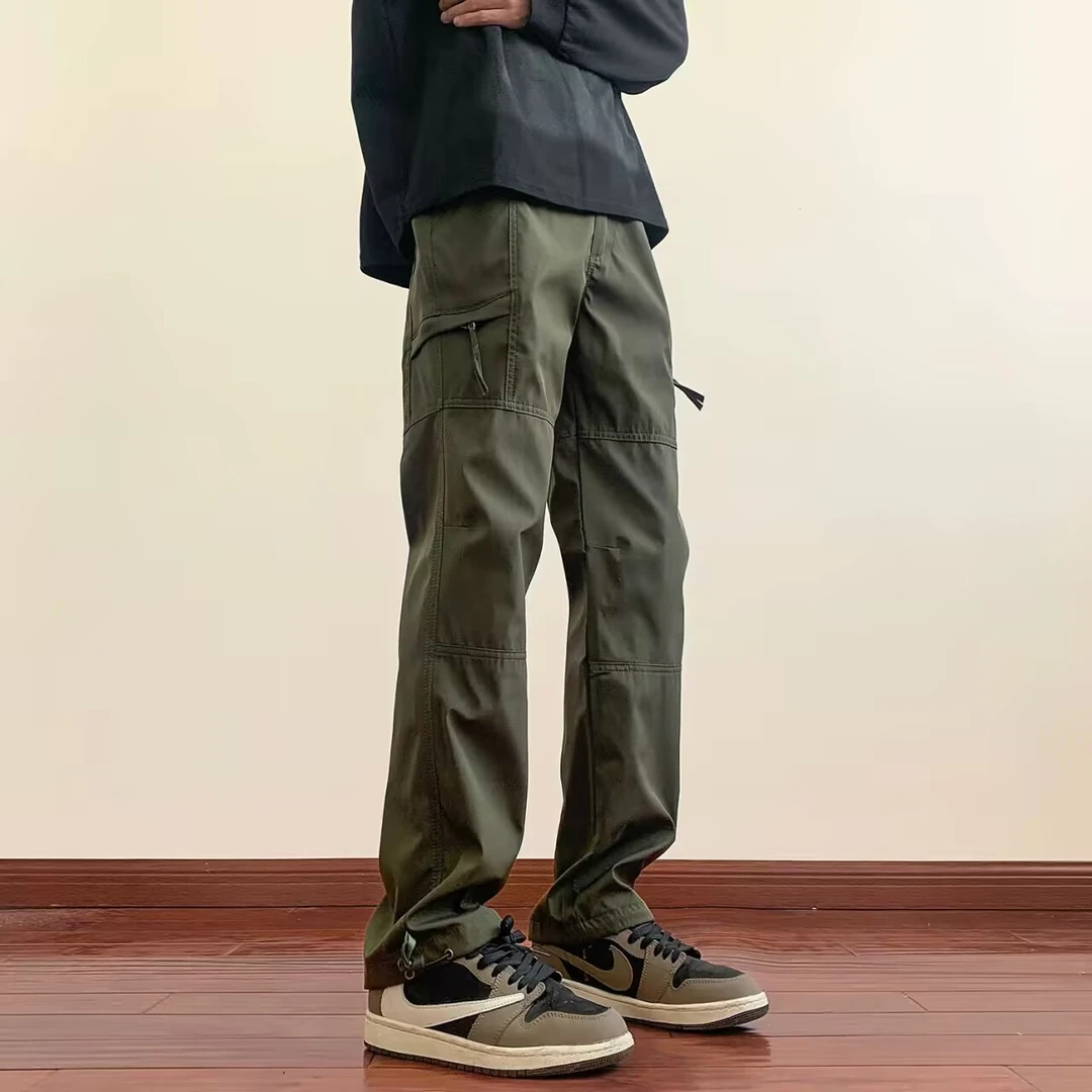 优桓冲锋裤男装夏季薄款痞帅机能工装裤直筒宽松修身潮流休闲长裤