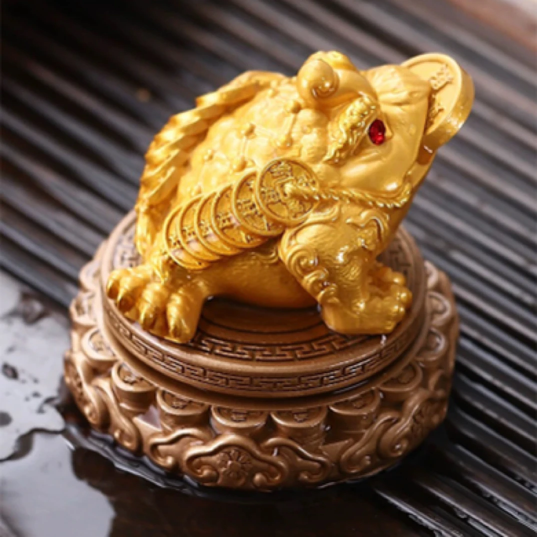 遇水变色时来运转金蟾茶宠摆件茶盘茶桌摆件功夫茶具配件送人礼盒