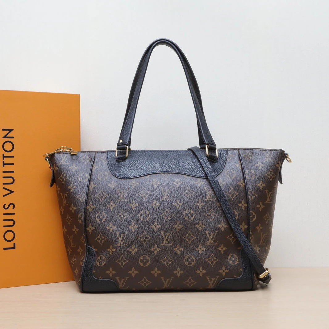 95新 LouisVuitton/路易威登 【娇】 老花 皮革C PVC 金扣 2014