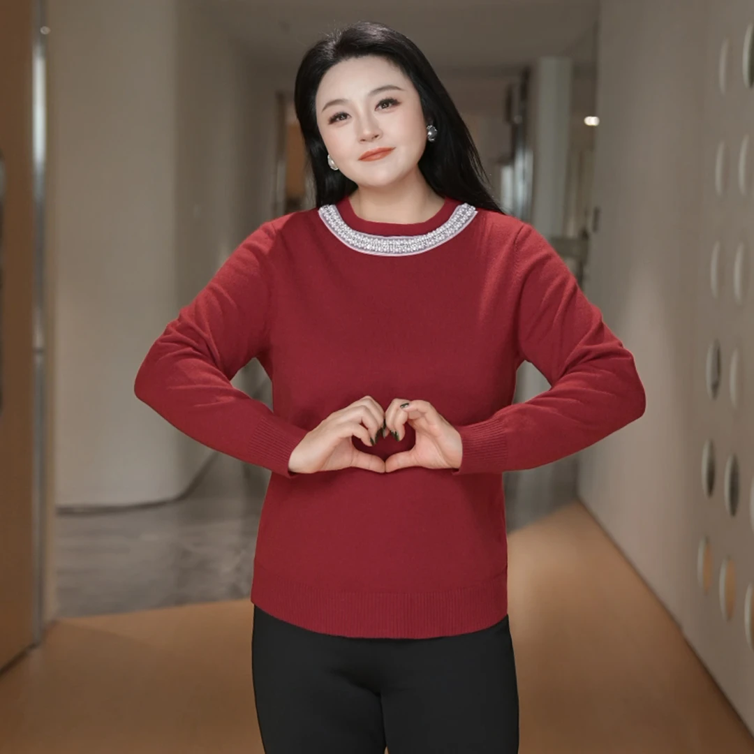 【48支安哥拉纤绒纱】MsShe大码女装2025新冬装显瘦毛衣J~B2509044
