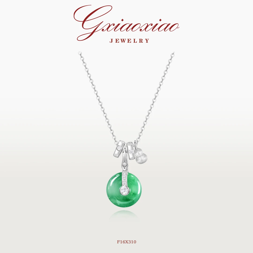 G XIAOXIAO 925银【翠意福禄】新中式气质高级平安扣项链 F16X310