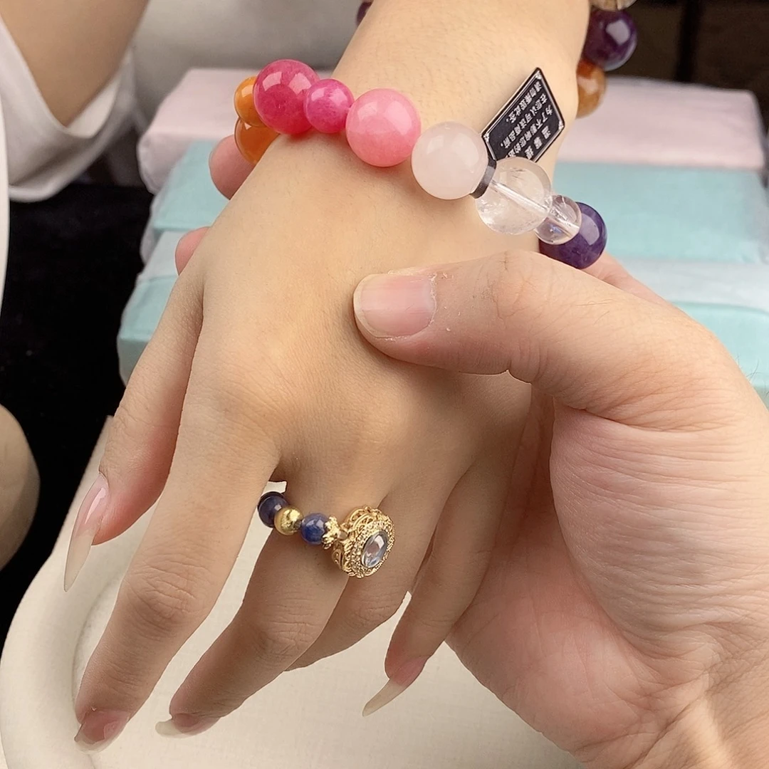 银S925镀金镶嵌水晶手链