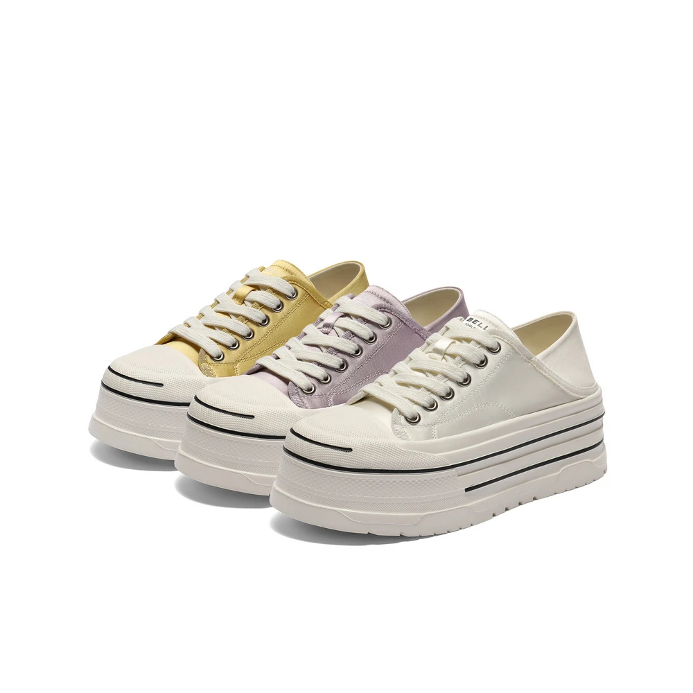 【小余】百丽穿搭厚底增高帆布鞋女25秋一鞋两穿休闲板鞋B2673CM5