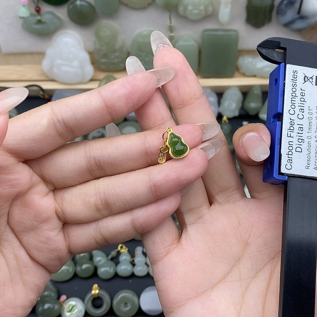和田玉银S925镶嵌吊坠(不含链)