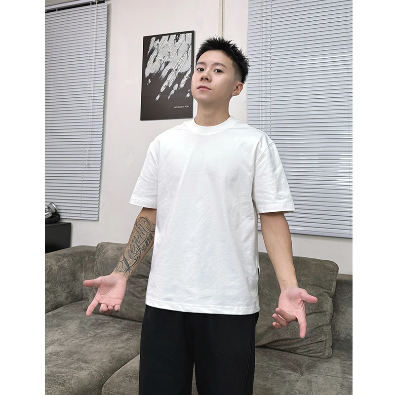 WK叁金【小个子T恤】短宽版纯色夏季穿搭凉感短袖男简约百搭