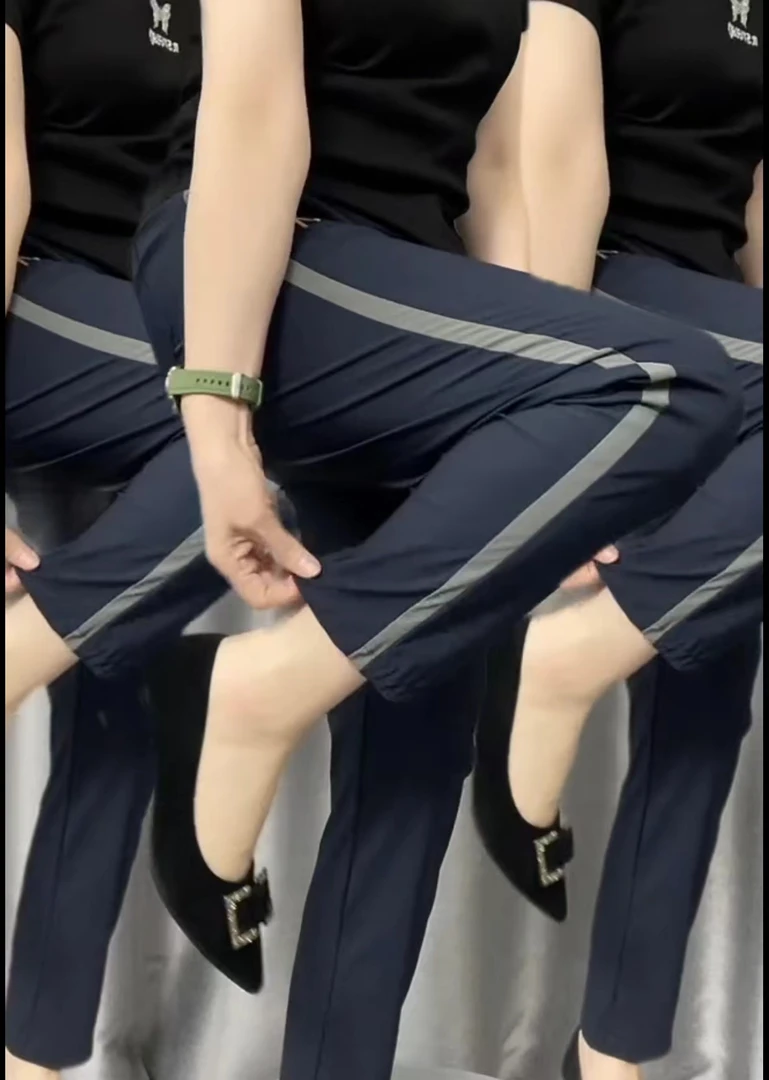 2025夏季牛奶丝速干休闲裤女士薄款韩版洋气百搭显瘦松紧腰长裤
