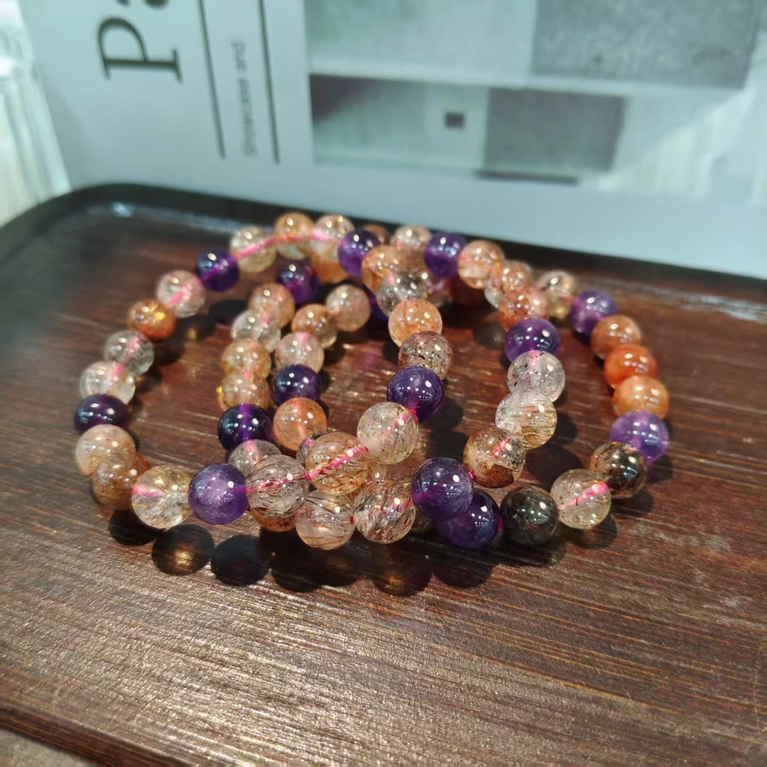 【书记甄选】天然黑金超七单圈手链 多样性发一件 约8mm ck6090