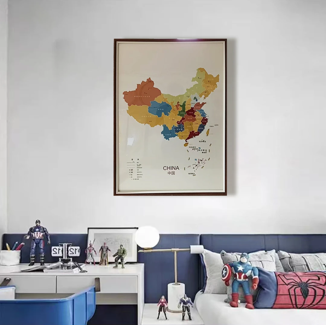 DT001中国地图挂画儿童房挂画地理知识挂画儿童房装饰画