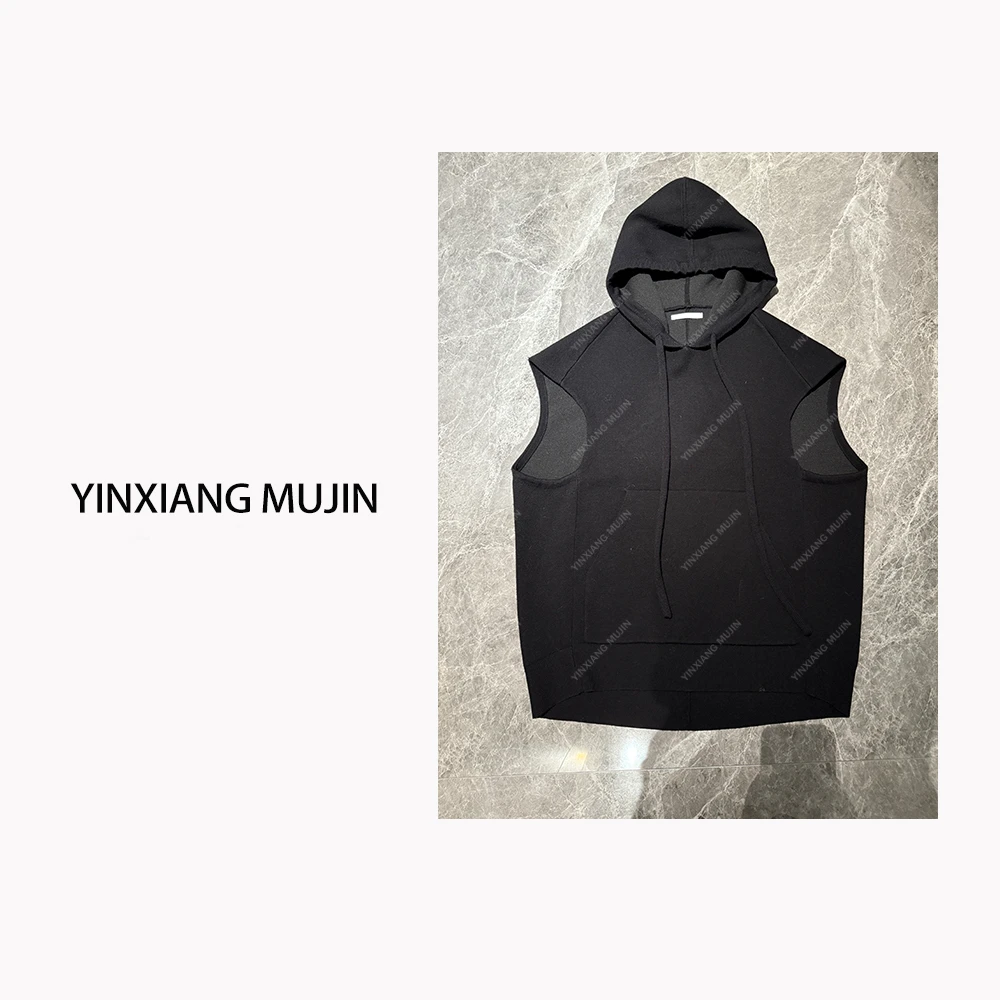 【YINXIANG MUJIN 】斗篷款连帽马甲   时尚休闲百搭宽松羊毛马夹女