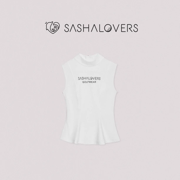 SASHALOVERS高尔夫女无袖修身鱼尾荷叶边运动速干透气上衣背心