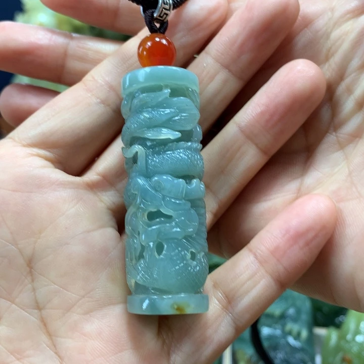 未镶嵌蛇纹石玉手把件