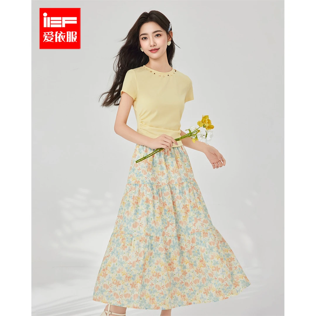IEF/爱依服两件套2025夏季新款度假风知性女人味艺术套裙流光风