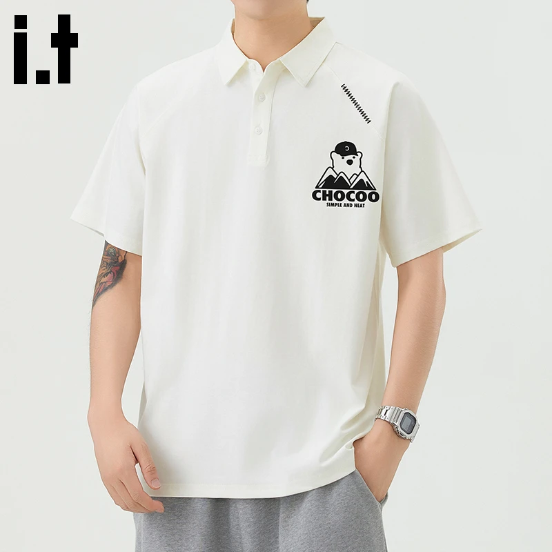 i.t:CHOCOOLATE男士潮牌polo衫短袖2025夏季新款宽松翻领半袖上衣