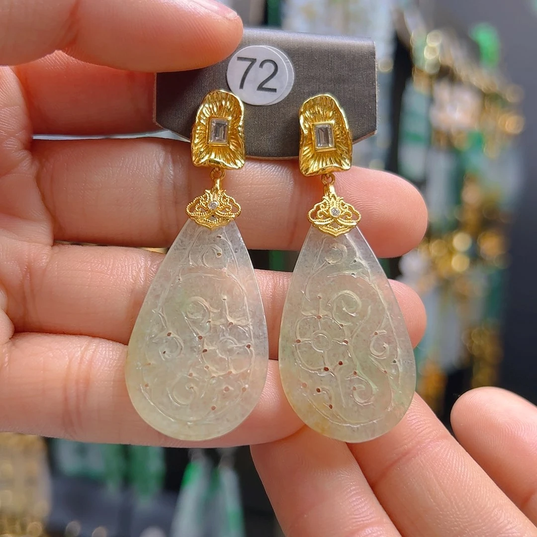 未镶嵌翡翠耳饰翡翠