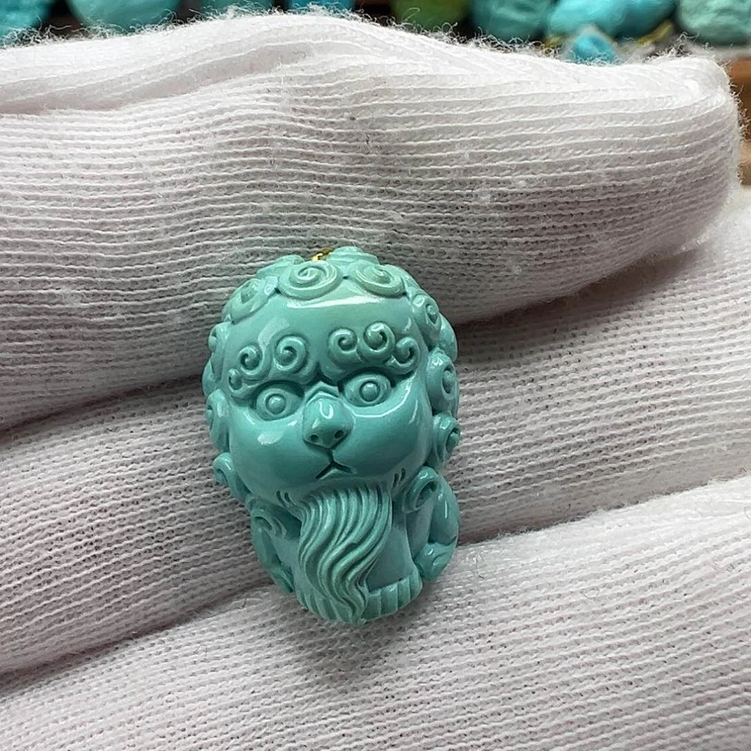 绿松石醒狮宝宝 未镶嵌
