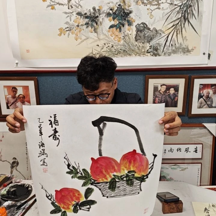 国画贾海瑞老师现场定制