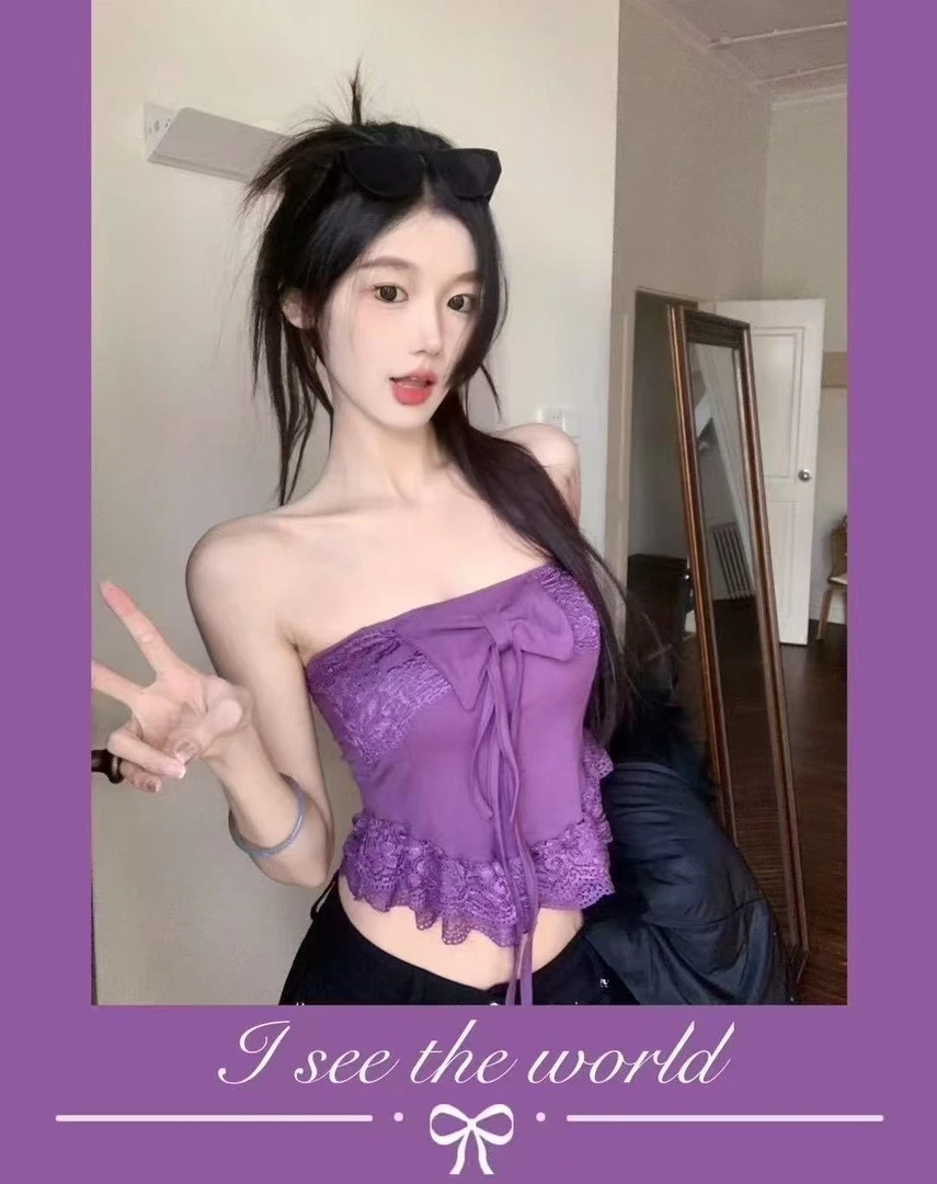 直播间辣妹新款吊带美背装NO退NO换白piao必究设计感