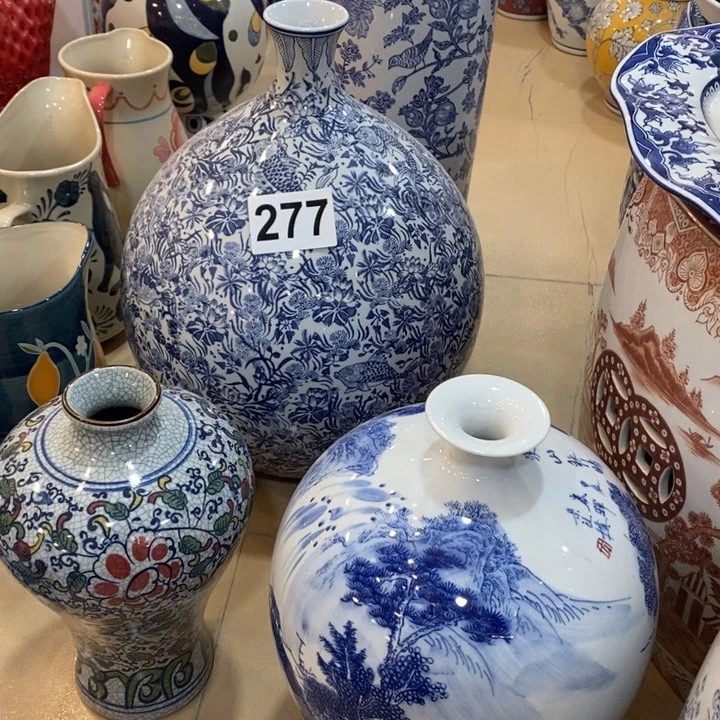 【闪购商品】摆件蓦青花瓷陶瓷四个摆件