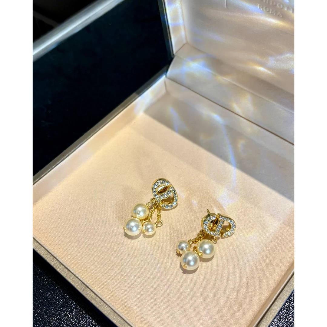 铜合金仿珍珠耳饰 B2152 猪鼻子流苏贝珠耳环