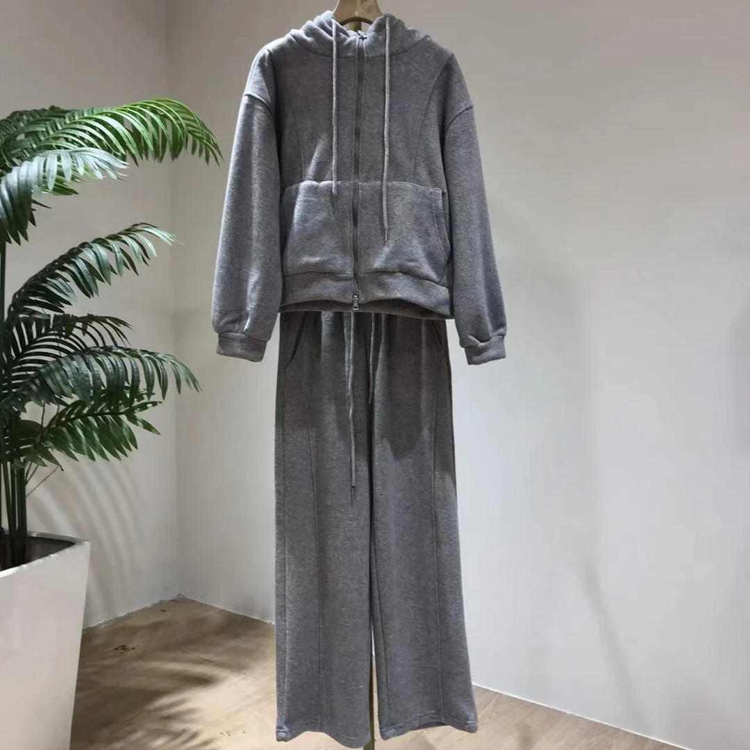 I4506加绒套装2025新款秋季穿搭一整套慵懒风韩版减龄休闲两件套