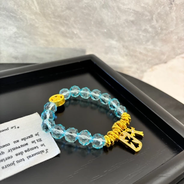 铜合金仿水晶手链 十字蓝色zz手链SL1956