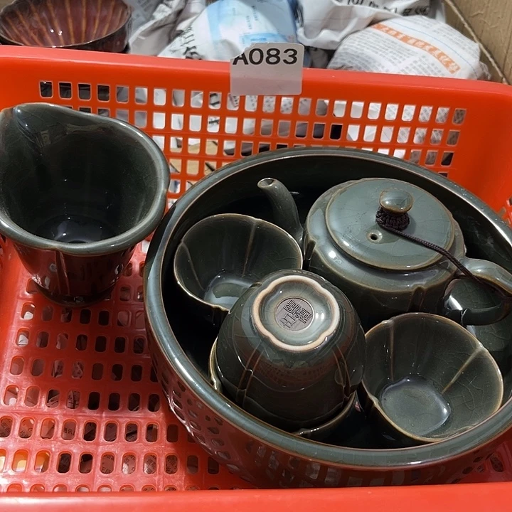 瓷片茶摆件工艺品摆件666