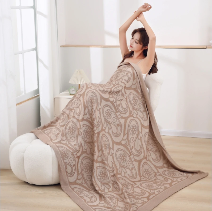 【航空毯沙发巾】简约经典款130*195亲肤沙发巾沙发垫 腰果