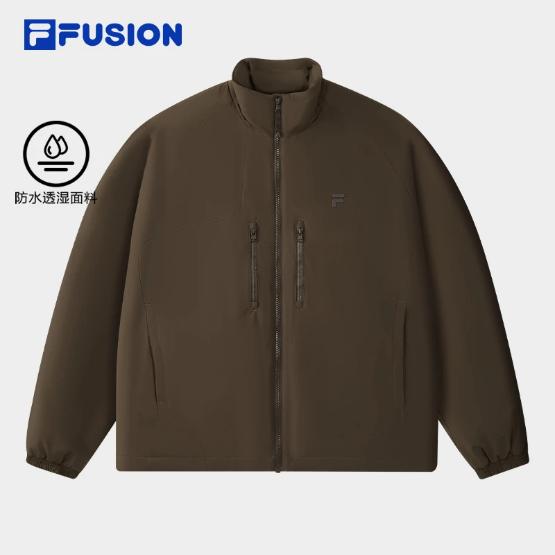 FILA斐乐棉服男装秋冬夹克纯色宽松外套夹克保暖轻便T11M545903
