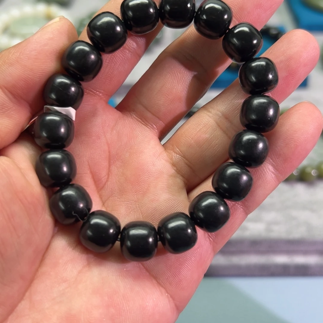 和田玉未镶嵌手链塔黑卡12