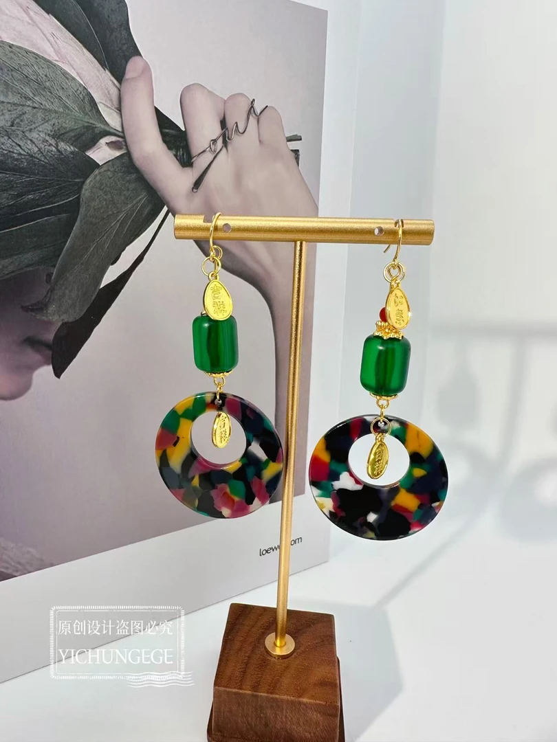 铜合金耳饰 精致百搭  复古欧美民族风时尚小众今年流行原创耳环