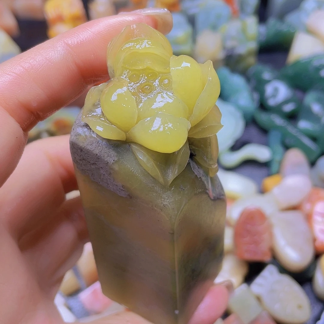 青田石印石花开富贵