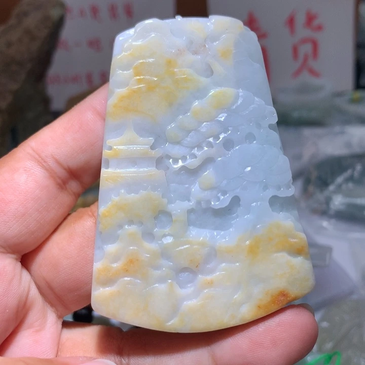 翡翠未镶嵌颈饰保真天然A货翡翠